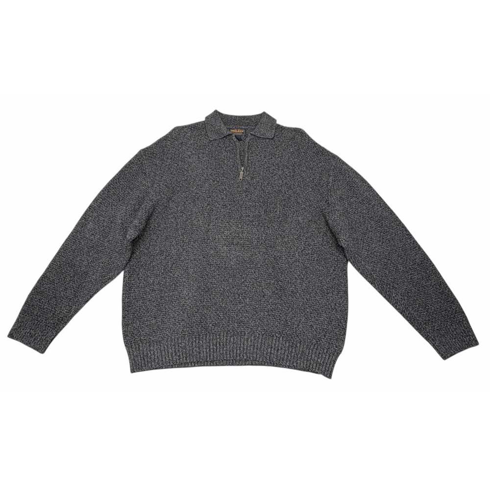Woolrich Men's 1/4 Zip Fleece Pullover Sweater Long Sleeve Charcoal Size 2XL